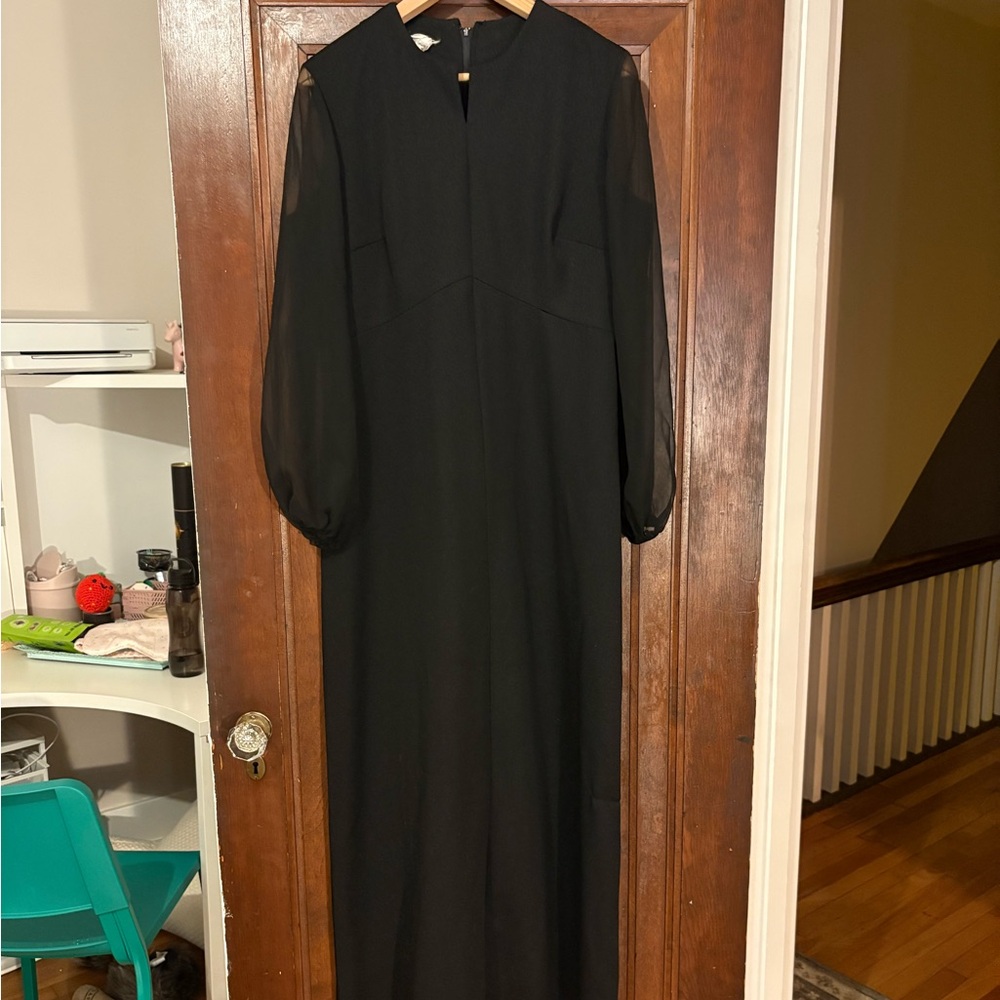 Vintage Black Long Sleeve Gown